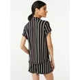 thumbnail image 3 of Joyspun Women's Ruffled Pajama Top and Shorts Set, 2-Piece, Sizes S to 3X, 3 of 5
