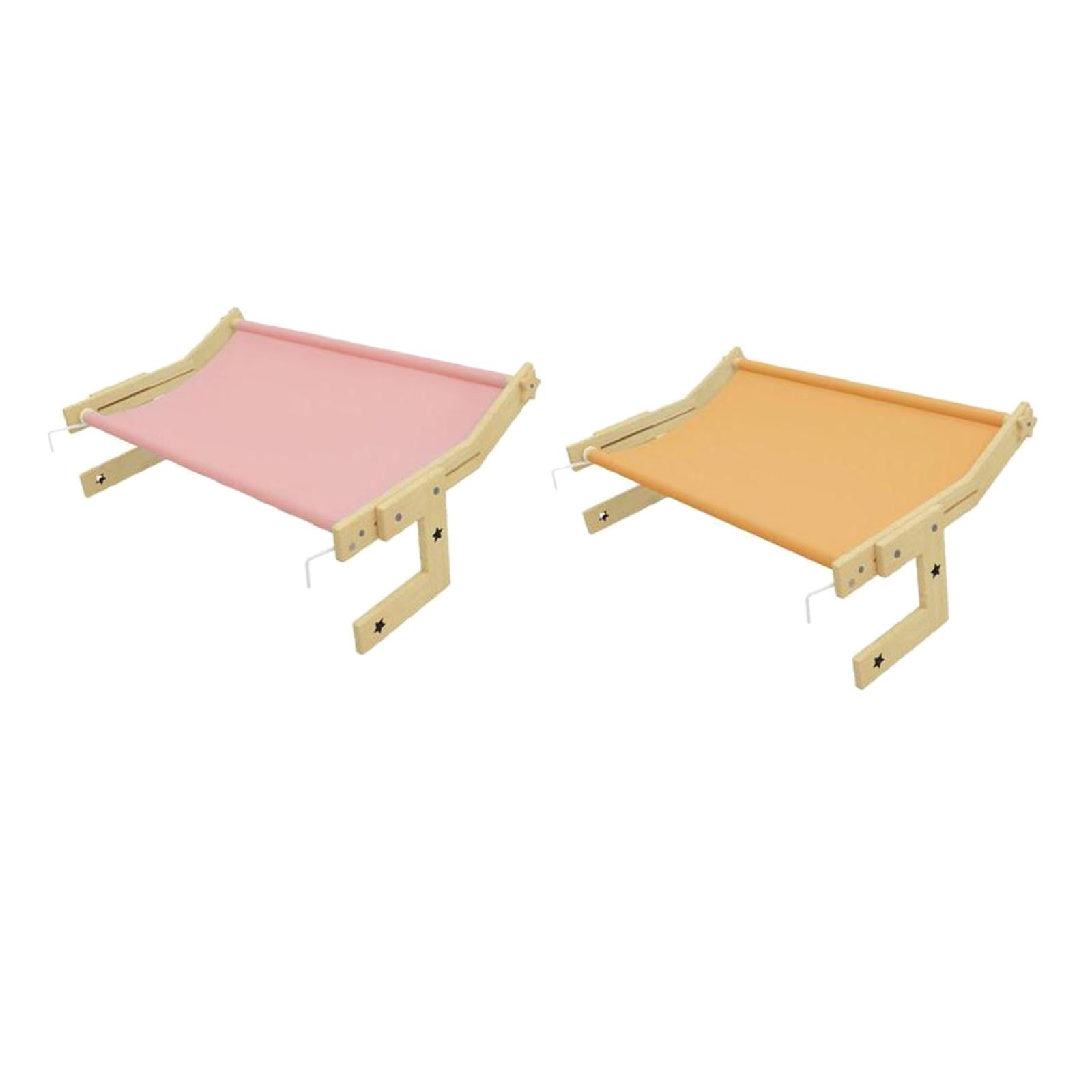 QSTDGVPW 2x Pet Cat Window Perch Removable Lounge Kitten Sleeping Beds Shelf Sturdy Washable Mat Window Chair Hanging Bed Hammock for Bedroom Sunbath Pink S of Orange S