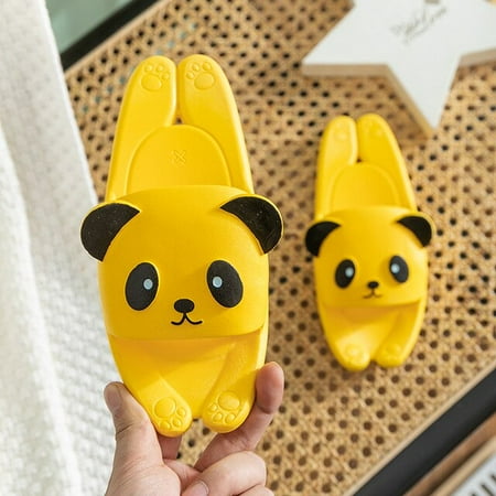 

CoCopeanut Parent child Bathroom Slipper for Women Cute Home Indoor PVC Female Spring Summer Kids Panda Bear Style Floor Sandals Men Flips