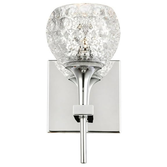 Woodbridge Lighting Bristol 1-Light Glass Bath/Wall Light in Chrome/Mercury