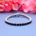 thumbnail image 4 of 10Ct Round Cut Lab Created Black Diamond 4MM 7" Womens Tennis Bracelet For Your Valentine 14K White Gold Plated, 4 of 5