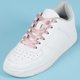 thumbnail image 2 of Cordones planos de cinta para zapatillas de deporte, cordones para mujer, decoraci?n DIY Gris rosado p?lido 200cm/78.7" Unique Bargains Cordones, 2 of 6
