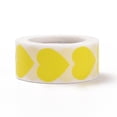 thumbnail image 2 of 2 Roll Heart Paper Stickers Adhesive Labels Roll Stickers Gift Tag for Envelopes Party Presents Decoration Yellow 25x24x0.1mm 500pcs/roll, 2 of 4