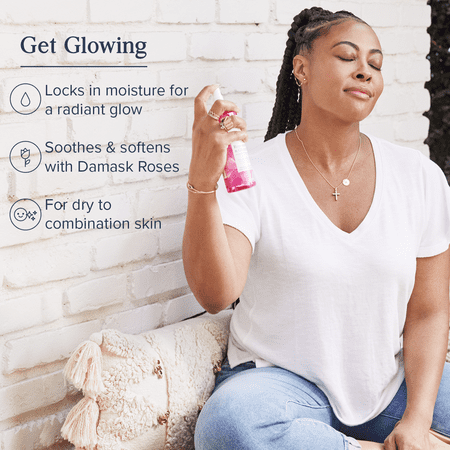 Heritage Store Rosewater & Glycerin Hydrating Facial Mist, for Dry Combination Skin Care, Rose Water Spray for Face with Vegetable Glycerine, Made Without Dyes or Alcohol, Vegan & Cruelty Free, 4oz