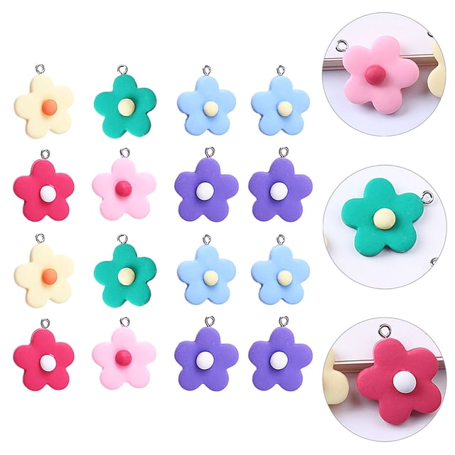 WHAMVOX 30Ud Dijes De Resina En Forma De Flor Para Collares Pulseras Y Llaveros