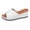 White, variant on Rokment Platform Wedge Heeled Dress Slides Sandals for Women 2026 Summer Fashion Casual Color Block Comfortable Walking Slip on Chunky High Heels Beach Slippers Black Size 6.5