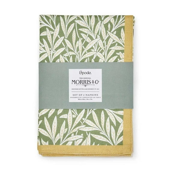 Spode Morris  Co. Willow Set of 2 Napkins