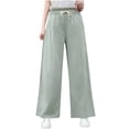 thumbnail image 2 of ClodeEU Womens High Waisted Wide Leg Drawstring Pants,Loose Fit Lounge Sweatpants with Pockets Light Blue,Womens Plus XXXL, 2 of 6
