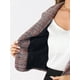 thumbnail image 5 of BLAZER DE TWEED PARA MUJER INSPIRE CHIC, CUELLO ALZADO, CORTO, ABIERTO, M Rojo Negro, 5 of 6