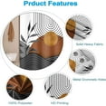 thumbnail image 5 of Black Leaves Shower Curtain Set with Hooks Minimalist Mountain Sunrise Shower Curtains for Bathroom Arch Lines Fabric Waterproof Shower Curtain 72x72inches, 5 of 6