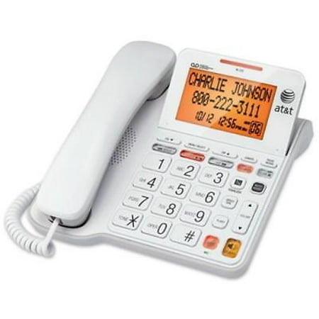 White Corded Phone With Big Buttons Digital Answering System With Extr