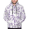 thumbnail image 3 of Zufioo Lavender Flowers Design Fleece Comfortable Hoodie for Mens,Sweatshirt for Men,Pullover Hooded Sweatshirt for Men -Small, 3 of 5