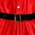 thumbnail image 5 of Conjunto de 3 piezas de vestido de manga larga de polar rojo para niña con gorro y mangas hasta la pantorrilla para Navidad, 5 of 5
