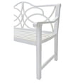 thumbnail image 4 of Outdoor Garden Patio Bench White Iron Metal Steel Frame Park Bench with Backrest and Armrest Slatted Seat for for Yard Porch Balcony, 4 of 8