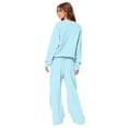 thumbnail image 5 of Women's Hoodie Jogger Set - Preppy Bow Print Hooded Sweatshirt & Matching Pants, Cozy & Cute Loungewear Set Light Blue S, 5 of 6