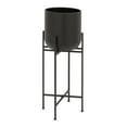 thumbnail image 6 of DecMode 12" x 36" Tall Black Metal Planter with Removable Stand, 6 of 18