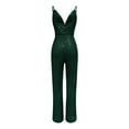 thumbnail image 4 of One Piece Sequin Deep V-Neck Sleeveless Rompers,Women's Spicy Girl V Open Back Strap Jumpsuit, 4 of 4