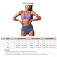 thumbnail image 4 of Traje de baño de dos piezas Sin espalda Color puro Talle alto Frente Fruncido Bikini Traje de baño para fiesta en la playa Surf Púrpura L, 4 of 4