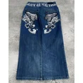 thumbnail image 2 of Pantalones vaqueros holgados Y2k para hombres y mujeres, Jeans de pierna ancha, pierna recta bordada, moda gótica Vintage, Hip Hop, ocio callejero, nuevo, 2 of 5