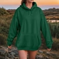 thumbnail image 2 of Hessimy Hoodie Women Casual Sweatshirts Workout Long Sleeve Drawstring Hooded Jacket Crop Tops Essentials Hoodie Pullover Oversized Women Blouses graphic hoodies(A66-Dark Green,XXXXL), 2 of 4