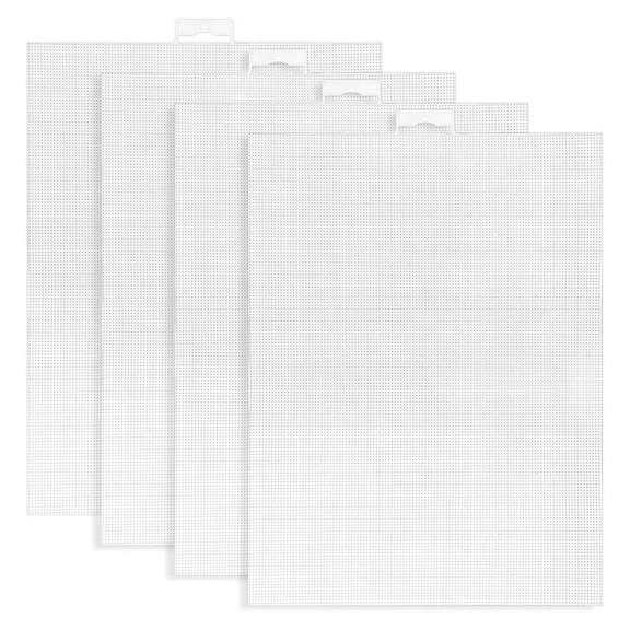 4 PCS 14 Count Plastic Mesh Canvas Sheets for Embroidery, White Plastic Needlepoint Canvas2Xk837
