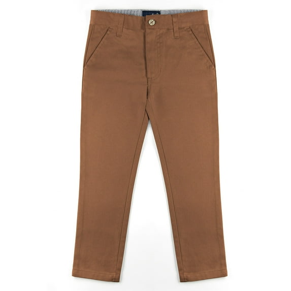 Buyless Fashion Boys Pants Flat Front Cotton Slim Fit Casual Straight Cut - 19S1824-F-GLD-12