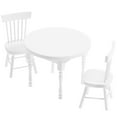 thumbnail image 5 of Wooden Round Table Set Tiny Homes Figurine Dining Room Office Child White, 5 of 8
