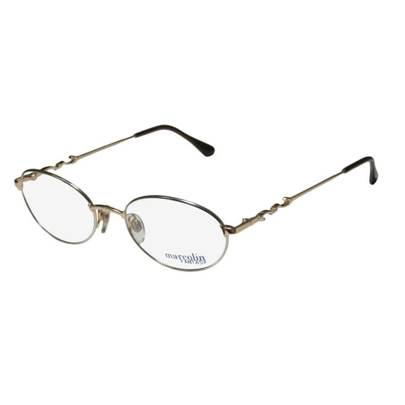 NEW MARCOLIN 7191 WOMENS/LADIES DESIGNER FULL-RIM GOLD / SILVER SOPHISTICATED HIP MADE IN ITALY FRAME DEMO LENSES 52-18-140 EYEGLASSES/EYEWEAR