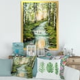 thumbnail image 3 of Designart 'River Through Green Birch Forest' Lake House Framed Art Print, 3 of 4