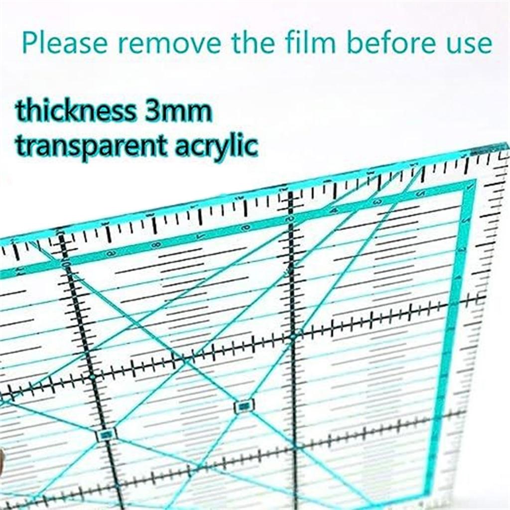 Necvior Professional Acrylic Quilting Ruler With Measurement Markings Patchwork Templates For Fabric Cutting Sewing Project