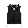 thumbnail image 5 of AHTJRT Hooded Vest for Boys Girls Sleeveless Zip-Up Lightweight Breathable Vests Summer Outdoor Sun Protection Tops with Pockets Black 15-16 Years, 5 of 10