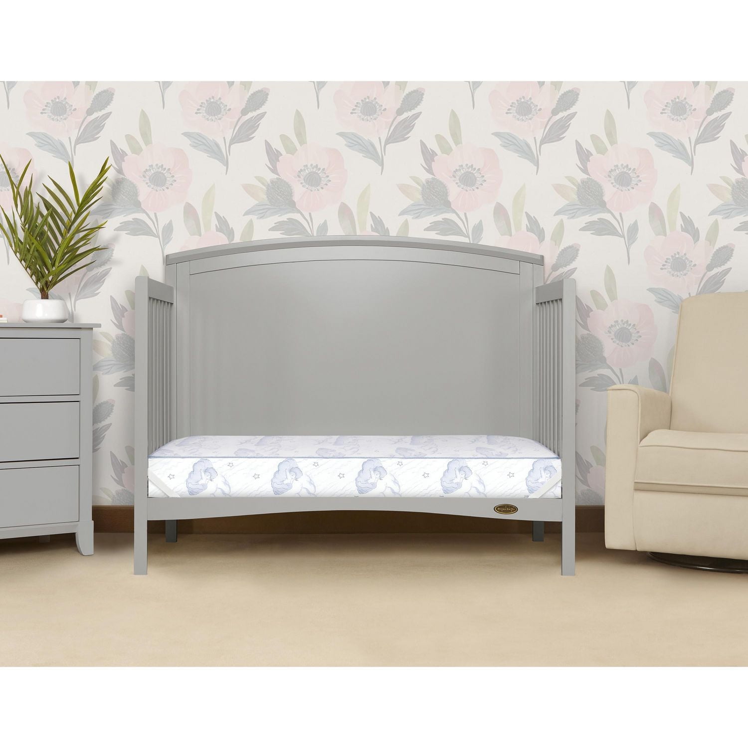 Dream On Me Twilight 5” 80 Coil Spring Crib and Toddler Bed Mattress In Blue