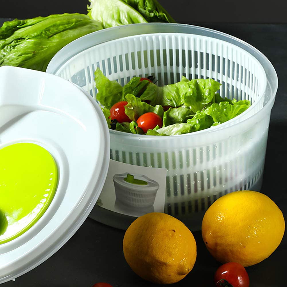 1pc Salad Spinner Large, Lettuce Dryer Spinner Quick Dry Design , 5.3  Quarts Fruit Washer With Bowl, Non-slip Pad & Secure Lid Lock & Rotary  Handle, Easy to Clean Fruit and Vegetable