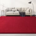thumbnail image 2 of Large Area Rugs For Living Room Bedroom  4x6 Feet Burgundy Red Rug Minimalist Modern Shag Soft Thick Memory Foam Indoor Carpet Non-slip Washable Dorm Home Decor, 2 of 8