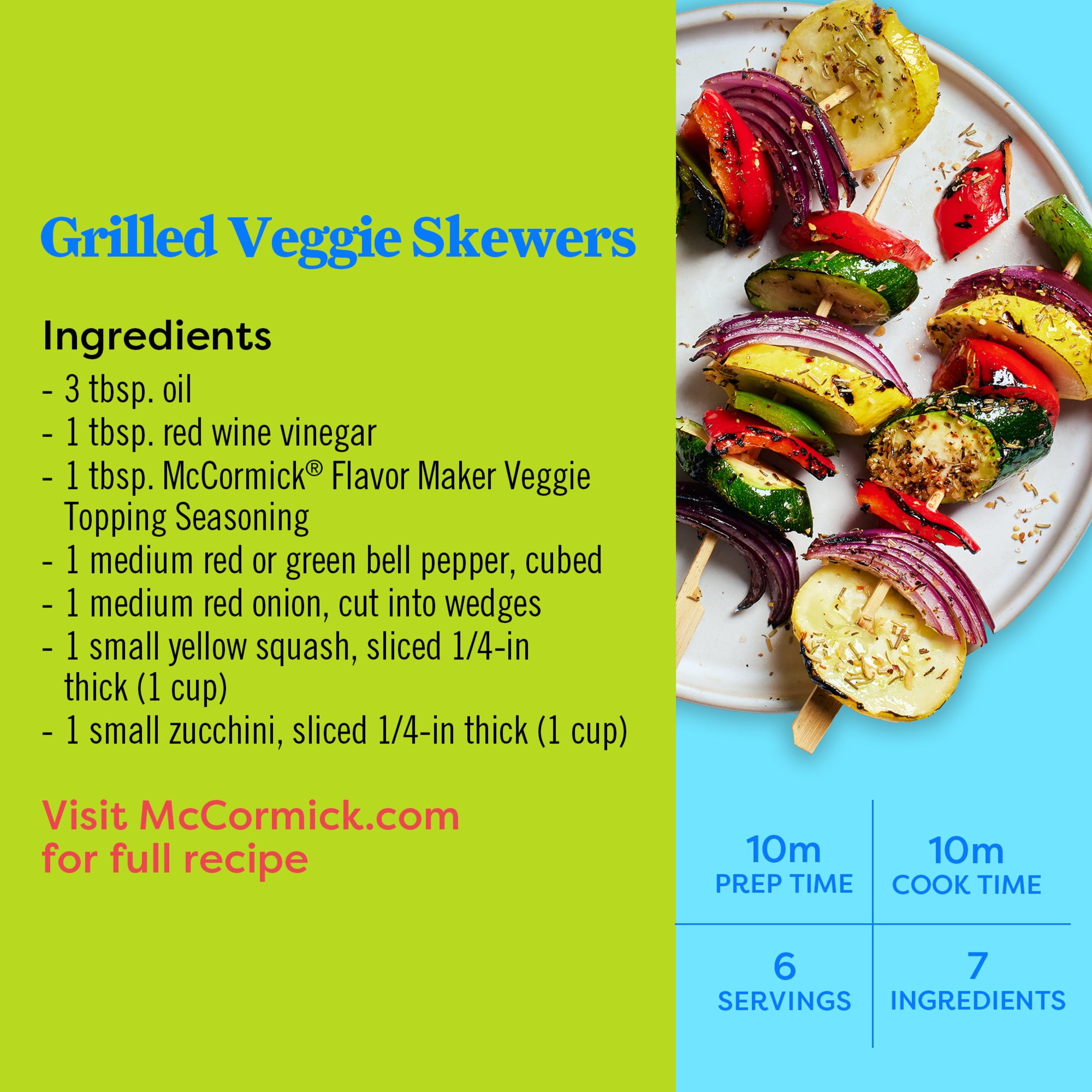 (3 pack) McCormick Flavor Maker Veggie Topping Seasoning, 2.75 oz Bottle