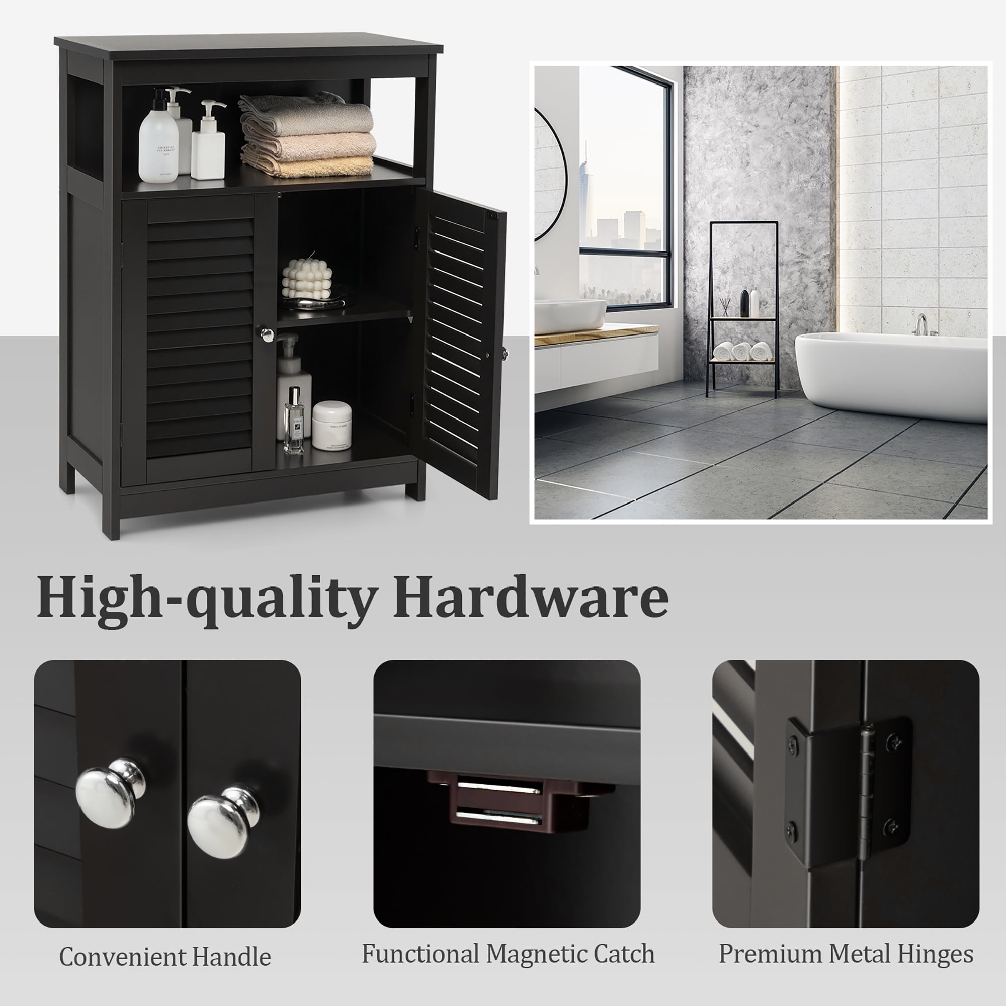 Bathroom Storage Cabinet, Toilet Cabinet with Drawer and Cabinet, MDF Wood  Multifunctional Bathroom Furniture with Multiple Compartments, Smooth Toilet  Organization Cabinet for Home, Espresso, S9328 