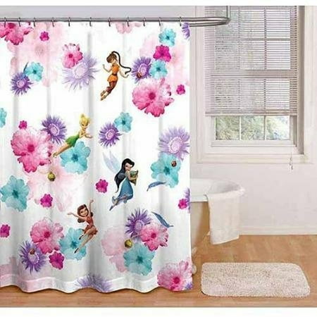 Disney Fairies Rosey Printed Shower Curtain Walmart Com