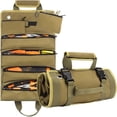 thumbnail image 1 of HLONK Multifunctional Roll-Up Garden Electrician Tool Bag  Car Mounted Hardware Storage Bag with Zipper Pockets  Large Capacity Tool Roll for Woodworking and Emergency Kits Khaki, 1 of 3