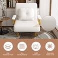 thumbnail image 3 of Jopath 3-in-1 Folding Sofa Bed, 5-Position Adjustable Backrest with Pillow for Living Room, Bedroom & Office (White), 3 of 9
