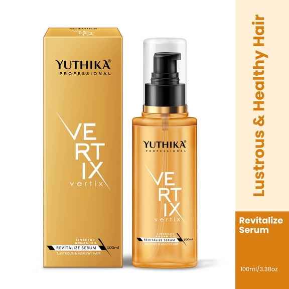Yuthika Professional Vertix Hair Serum, Nourishing Treatment for Chemically Treated Hair, Reduces Frizz, Adds Shine, 3.38 fl oz