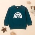 thumbnail image 3 of Gibobby blusas de vestir Niños formal Rainbow Printing Kids Keep Toddler Winter Boys Warm Baby Girls Ropa Camiseta Niños Tops(Azul marino, 3-4 Años), 3 of 5