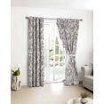thumbnail image 3 of Farmhouse Grey Blackout Curtains for Bedroom/Living Room, Thermal Insulated Kitchen Curtains, Vintage Flower Leaf Botanical Plant Grommet Darkening Window Treatment Drapes 27.5"x39"x2, 3 of 8