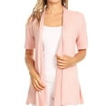 thumbnail image 6 of Women's Short Sleeve Asymmetrical Hem Solid Cardigan, 6 of 7