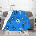 thumbnail image 2 of XMXT Flannel Throw Blanket for Couch, Skeleton Moon Blue Illustration Bed Sofa Decor Blankets for Home Bedroom, 60 x 50 inches, 2 of 9