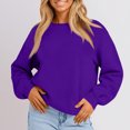 thumbnail image 2 of Sweatshirt for Women Oversized Crewneck Long Sleeve Pullover Fleece Top 2025 Fall Winter Fashion Outfits Clothes,Size S-2XL, 2 of 6