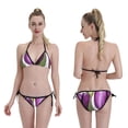thumbnail image 4 of Women Two Piece Swimsuit Sexy Swimwear Halter String Triangle Bikini Sets - Purple Tulip, 4 of 5