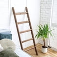 thumbnail image 6 of Blanket Ladder 5 Ft. Wood Rustic Decorative Quilt Ladder. Brown Vintage Wooden Decor, 6 of 20