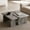 color1, variant on MMGW 2-Piece Modular Travertine Look Coffee Table Set, L-Shaped Puzzle Design, Cream Beige