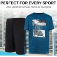 thumbnail image 2 of Boys Youth Big Kids Athletic Active Performance Sports 4 Piece Graphic T-Shirt Top and Basketball Short Set, 2 of 6