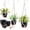 Black, variant on West Bay 3 Set Hanging Planter with Macrame Plant Hangers Indoor Outdoor, Hanging Baskets for Plant, Flower Self Watering Pots Holders (White)
